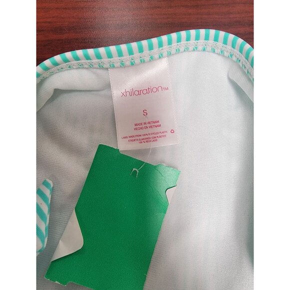 Striped Green &‎ White Bikini Bottoms With Side Ties Xhilaration Small - Picture 4 of 6